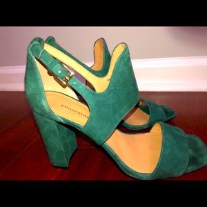 Green Suede Banana Republic Block Heels
